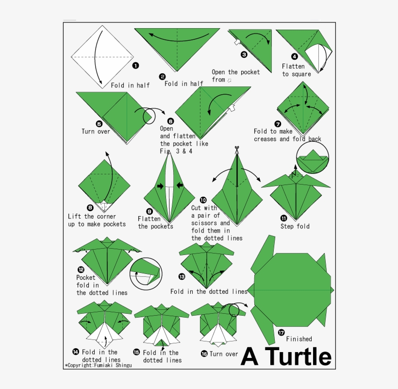 Turtle Easy Origami Instructions Printable Free