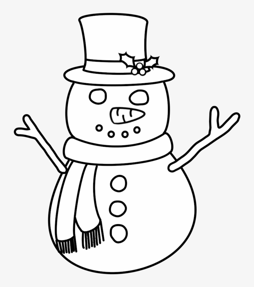 Snow Man Line Drawing At Getdrawings - Line Art - Free Transparent PNG ...