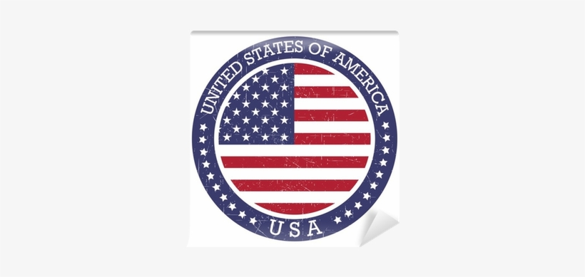 Grunge Round Stamp Of United States Of America - American Flag, transparent png #2711232