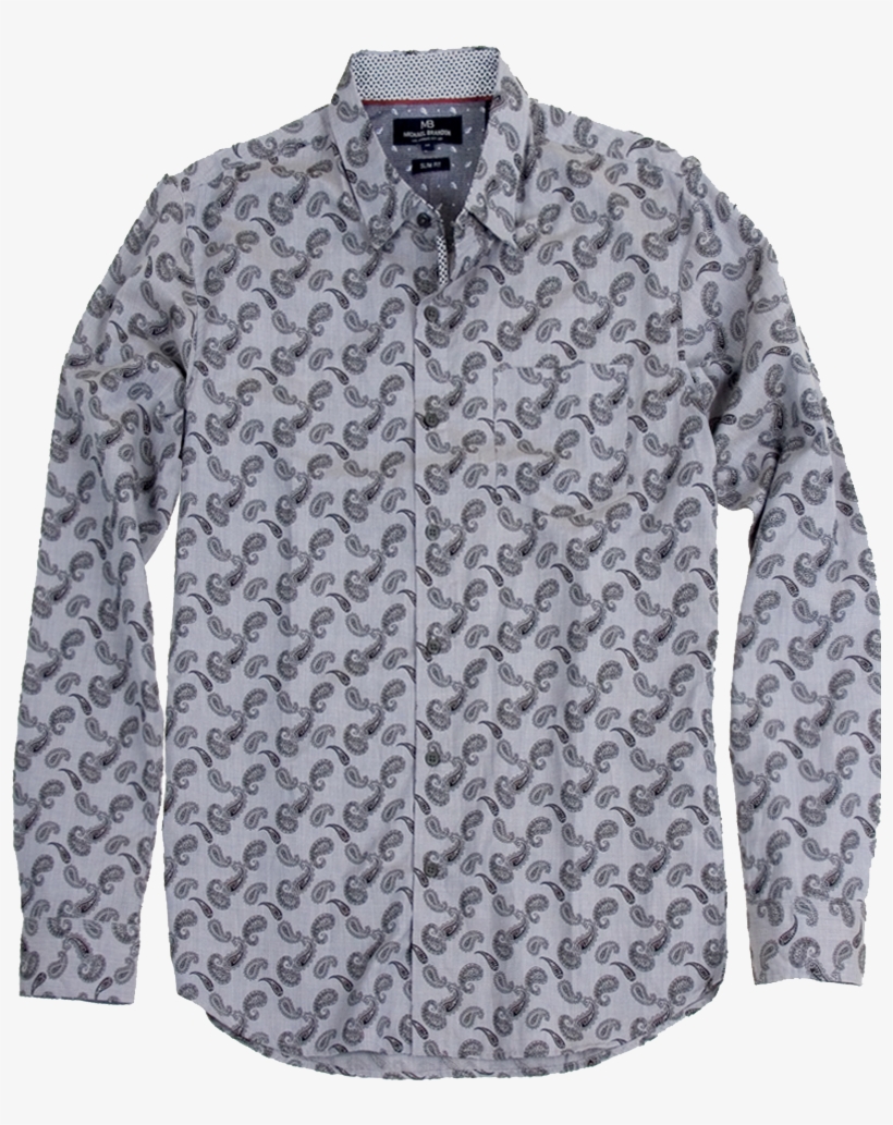 Paisley Print Shirt - Sweater, transparent png #2754371
