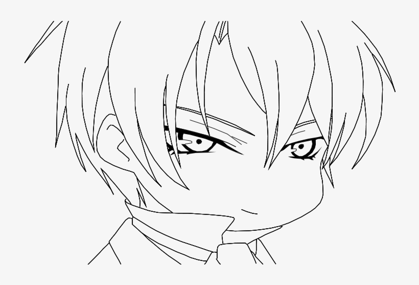 Chibi Line art Drawing Anime black wolf white face png  PNGEgg
