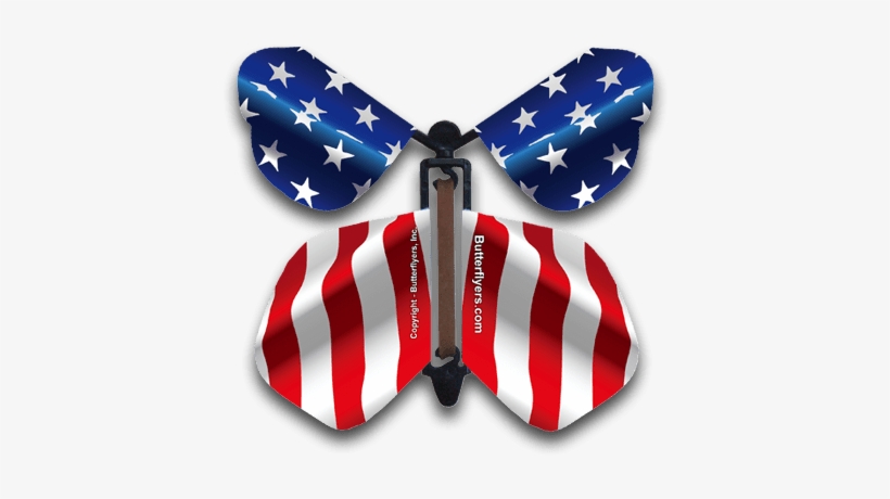 Download Stars Stripes Wind Up Flying Butterfly Usa Flag Lapel Pin Men S Pale Blue Dark Red Light Free Transparent Png Download Pngkey