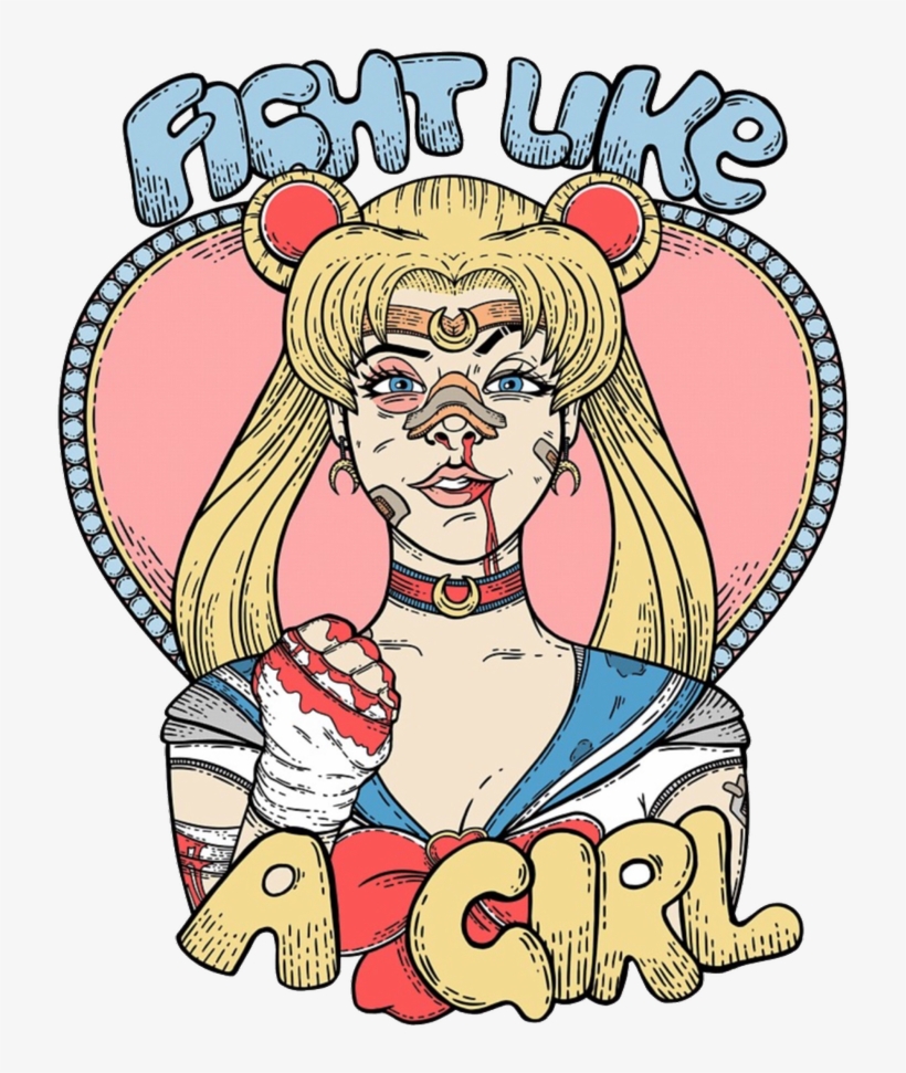 Girl, Sailor Moon, And Feminist Image - Fight Like A Girl Sailor Moon, transparent png #2776390