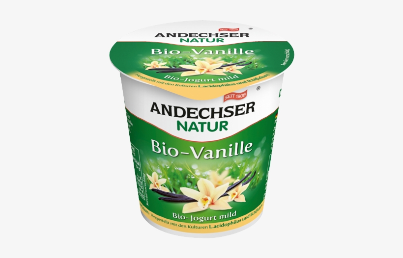 Andechser Natur Bio Joghurt Vanille 3,7% 150g, transparent png #2791552