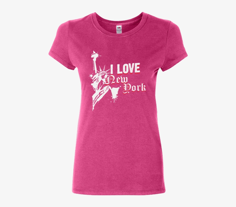 I Love New York T-shirt Pink Ladies - Ladies T Shirt Design New York ...