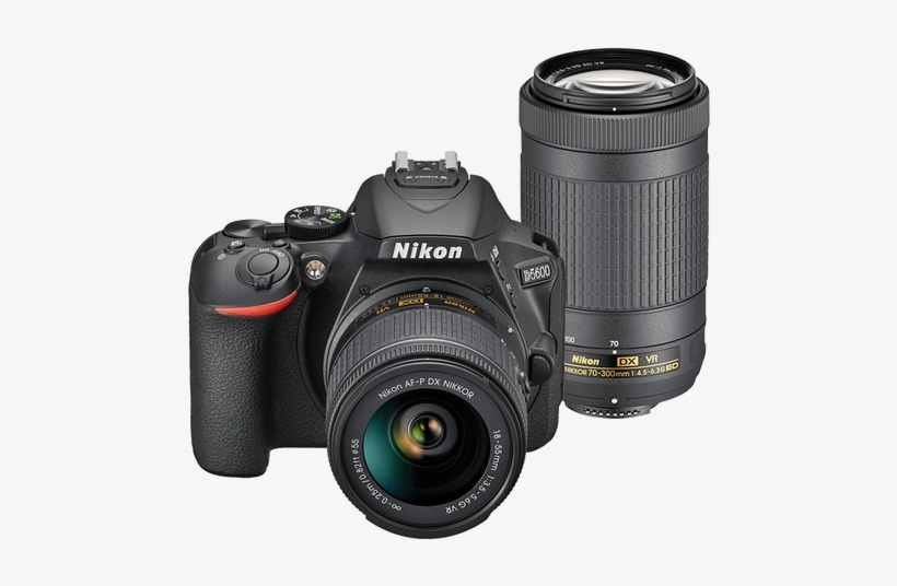 Nikon D5600 Af P 18 55mm Vr Af P 70 300mm Ed - Nikon D5600 (kit Af-p 18-55mm Vr) Camera, transparent png #2853358
