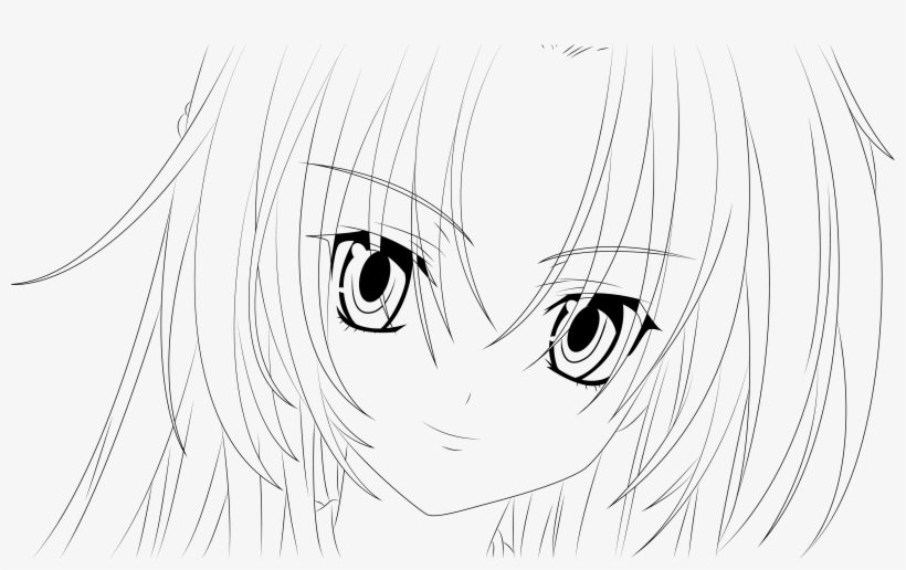 Badass Anime Girl Lineart - Gambarku