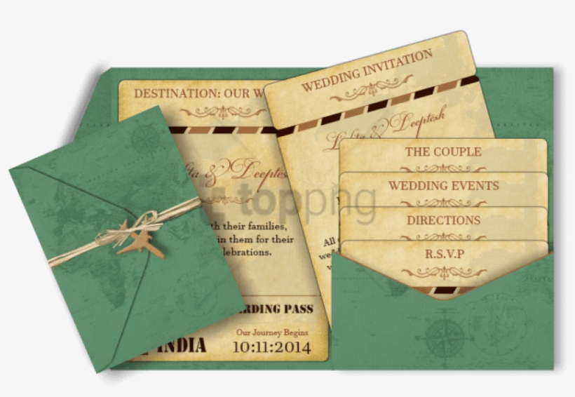 Pocket Style Email Indian Wedding Invitation Card Design - Wedding Invitation, transparent png #297739