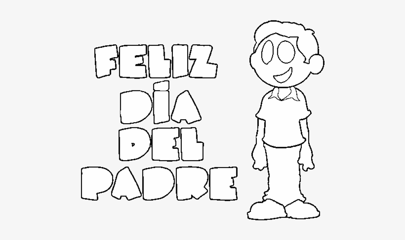 Dibujo De Feliz Día Del Padre Para Colorear - Feliz Dia Del Papà Para