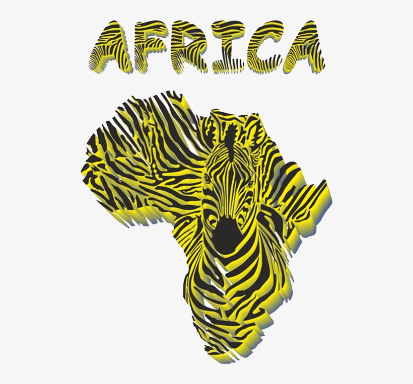 Picture Transparent Stock Giraffe Zebra Illustration - Zebra Africa Shaped Vinyl Sticker Wall Art, Black, transparent png #2916350
