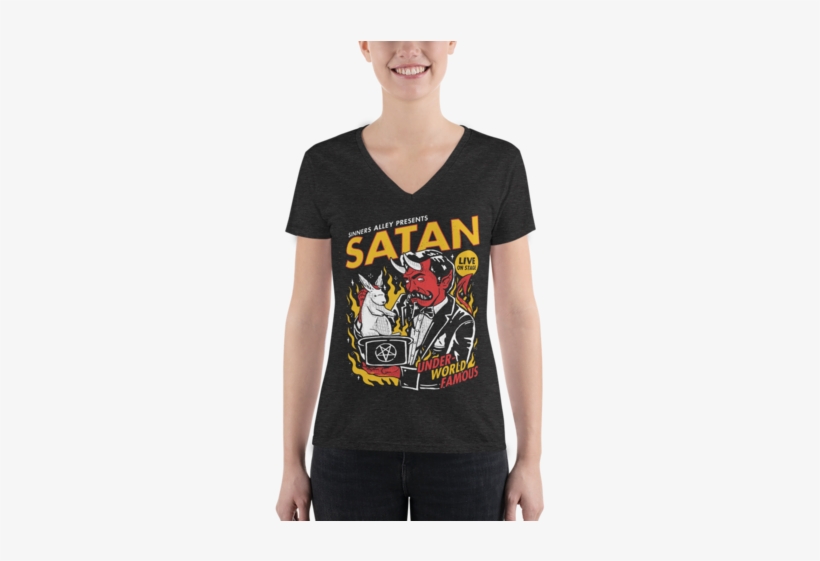 Satanic Magic Women's Deep V-neck T - T-shirt, transparent png #34871
