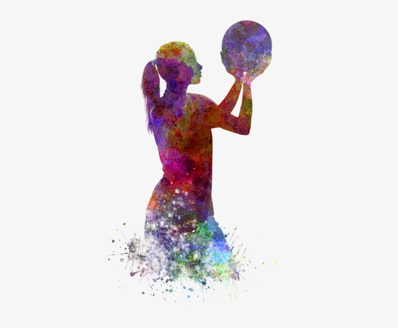 Bleed Area May Not Be Visible - Watercolor Basketball Player, transparent png #38667