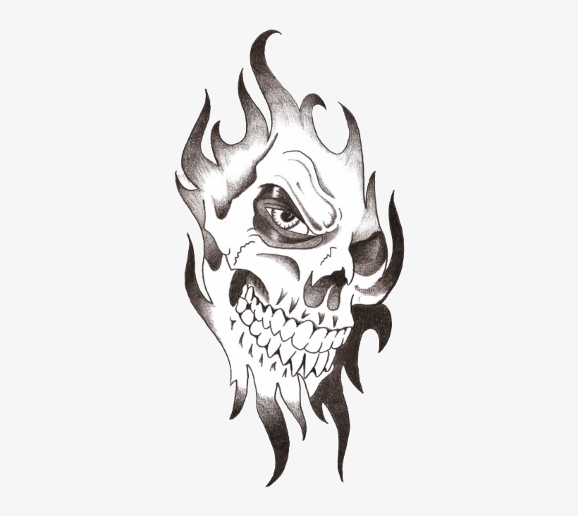 Transparent Skull Tattoo Clipart - Skull Tattoo Png, Png Download - kindpng