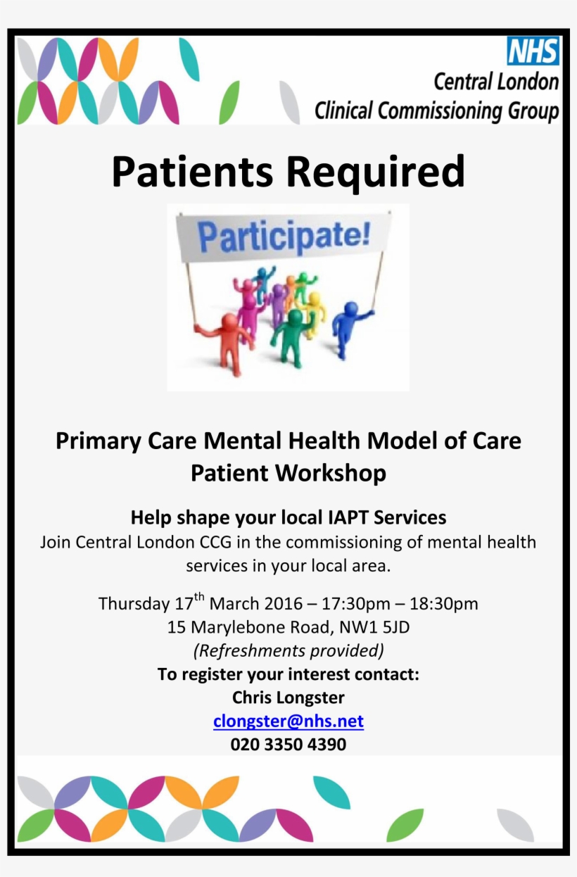 Cl Ccg Iapt Patient Workshop Flyer - Community Participation And ...