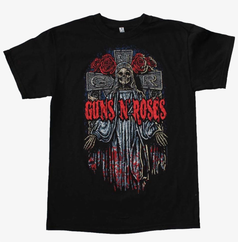 Skeleton Guns N' Roses T-shirt - Guns N Roses Skeleton Cross T-shirt ...