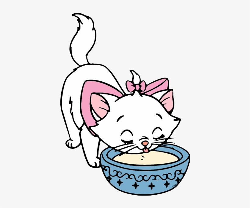 Milk Clipart Cat - Cat Drinking Milk Clipart - Free Transparent PNG