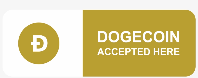 Dogecoin Accepted Here Sign - Here We Accept Bitcoin Litecoin, transparent png #3087902