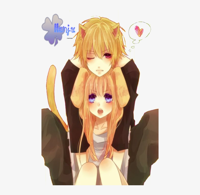 Cute Neko Couple By Hinamori6457 D52thx1 Anime Cat Boy And Girl Free Transparent Png Download Pngkey
