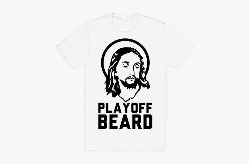 Jesus Playoff Beard Mens T-shirt - Mens Halloween T Shirt, transparent png #3131156