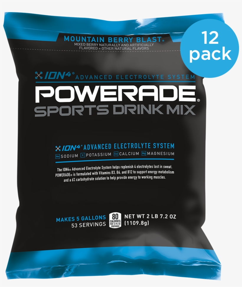 Powerade® Sports Drink Mix 5 Gallon Pouch - Powerade Ion4 Sports Drink Mix, transparent png #3138261