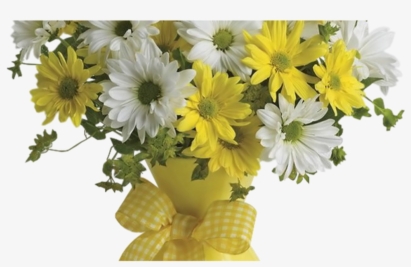 Vase With Yellow And White Daisies Png Clipart Picture Flowers White N Yellow Free Transparent Png Download Pngkey