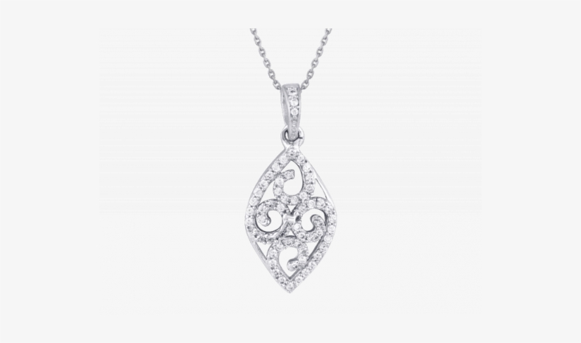 Delicate Swirls Silver Pendant - Giantti Silver Diamond Women's Heart Pendant Necklaces, transparent png #3149335