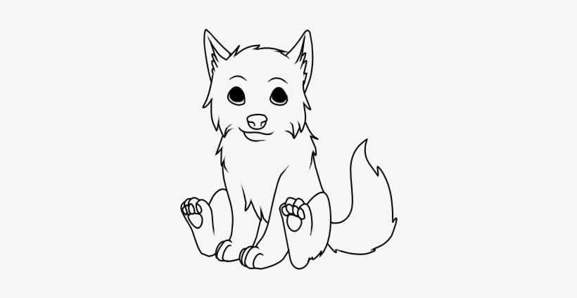 Easy Wolf Drawings Wolf Pup Sitting Drawing Free