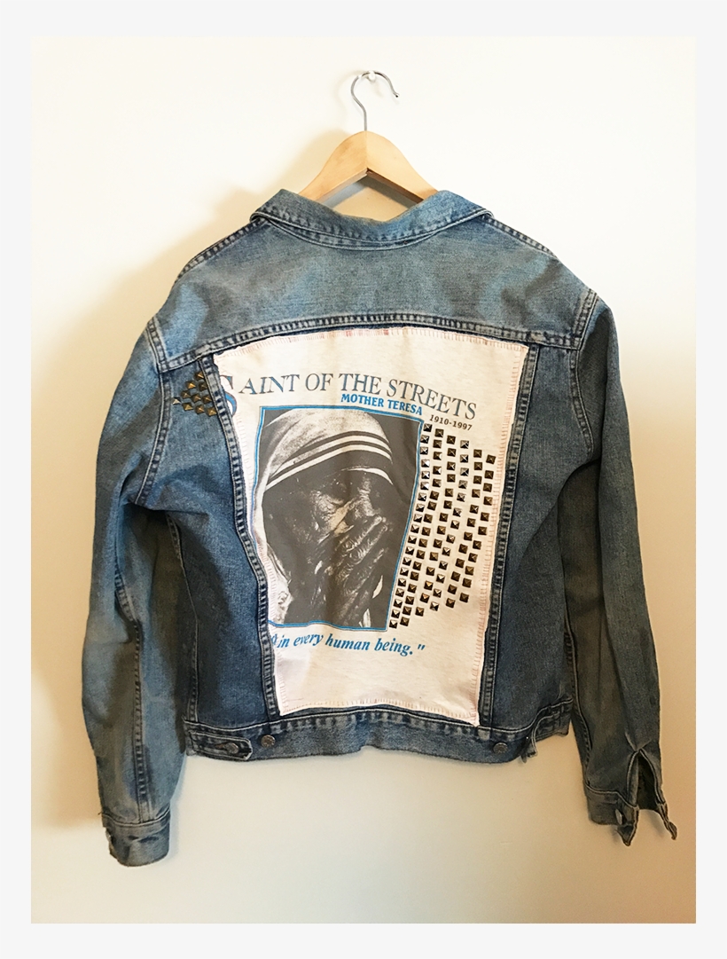 Mother Teresa Denim Jacket - Leather Jacket - Free Transparent PNG ...