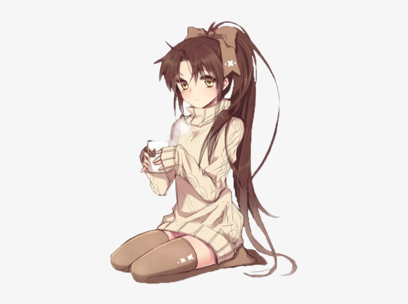 Brown Hair Girl PNG Image, Anime Girl Brown Hair Hairstyle, Hairstyle,  Girl, Dual Horsetail PNG Image For Free Download