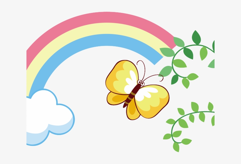 Rainbow Butterfly Clipart Png Text - Euclidean Vector ...