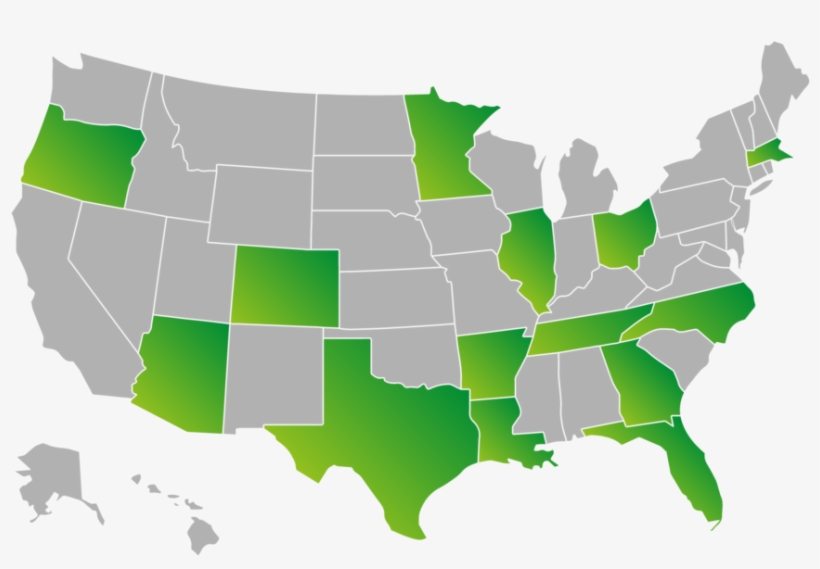 Updated Usa Map Green - Free Transparent PNG Download - PNGkey