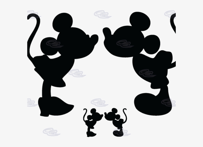 Mickey And Minnie Silhouette Kissing Download - Mickey Mouse And Minnie Mouse Silhouette, transparent png #3209334