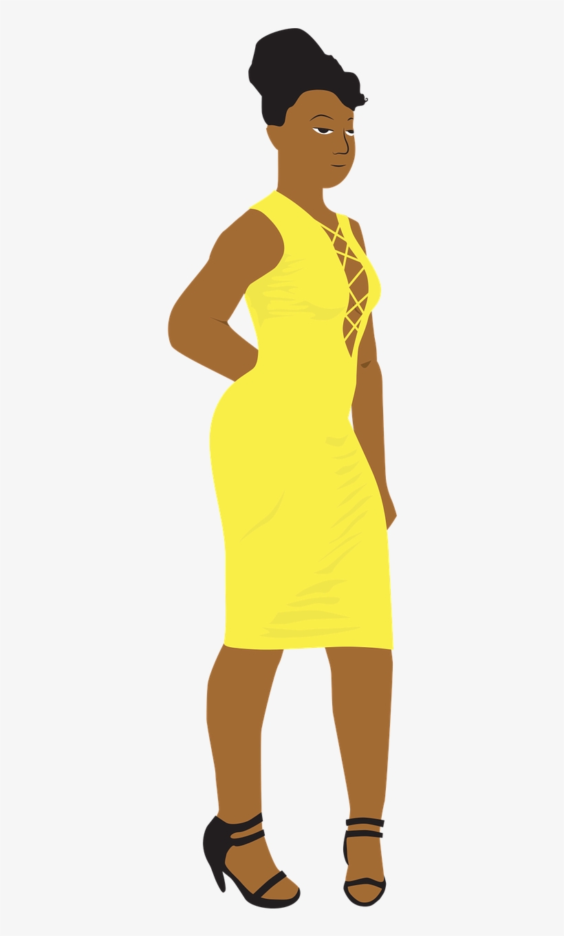 Download Black Woman In A Yellow Dress Sexy Woman Svg File Stock Xchng Free Transparent Png Download Pngkey
