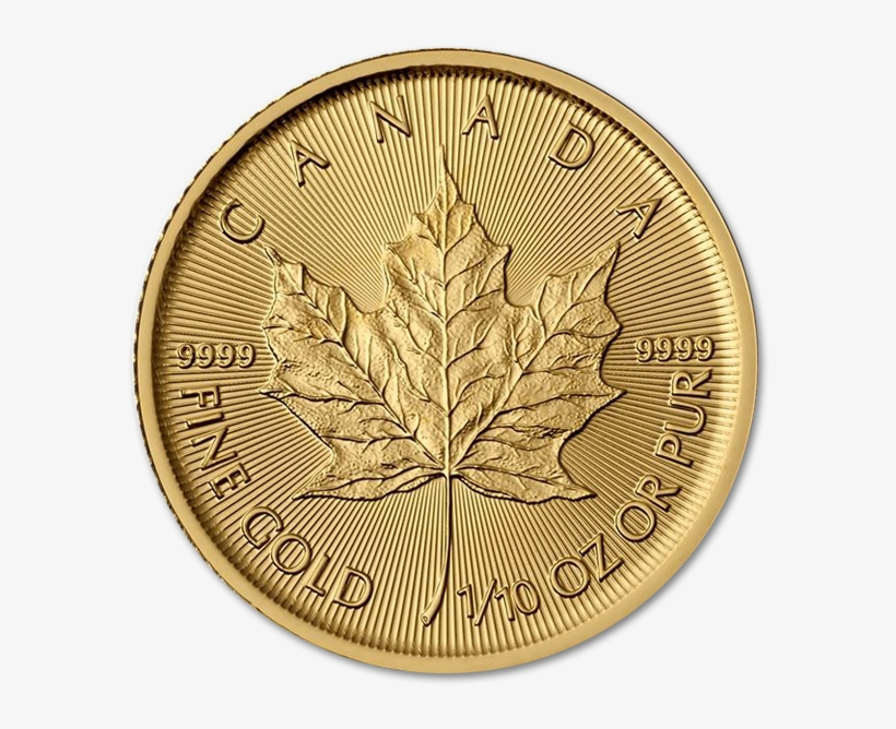 Sell 1 Oz Gold Canadian Maple Leaf - Canada Gold Coin 1 10, transparent png #3235520