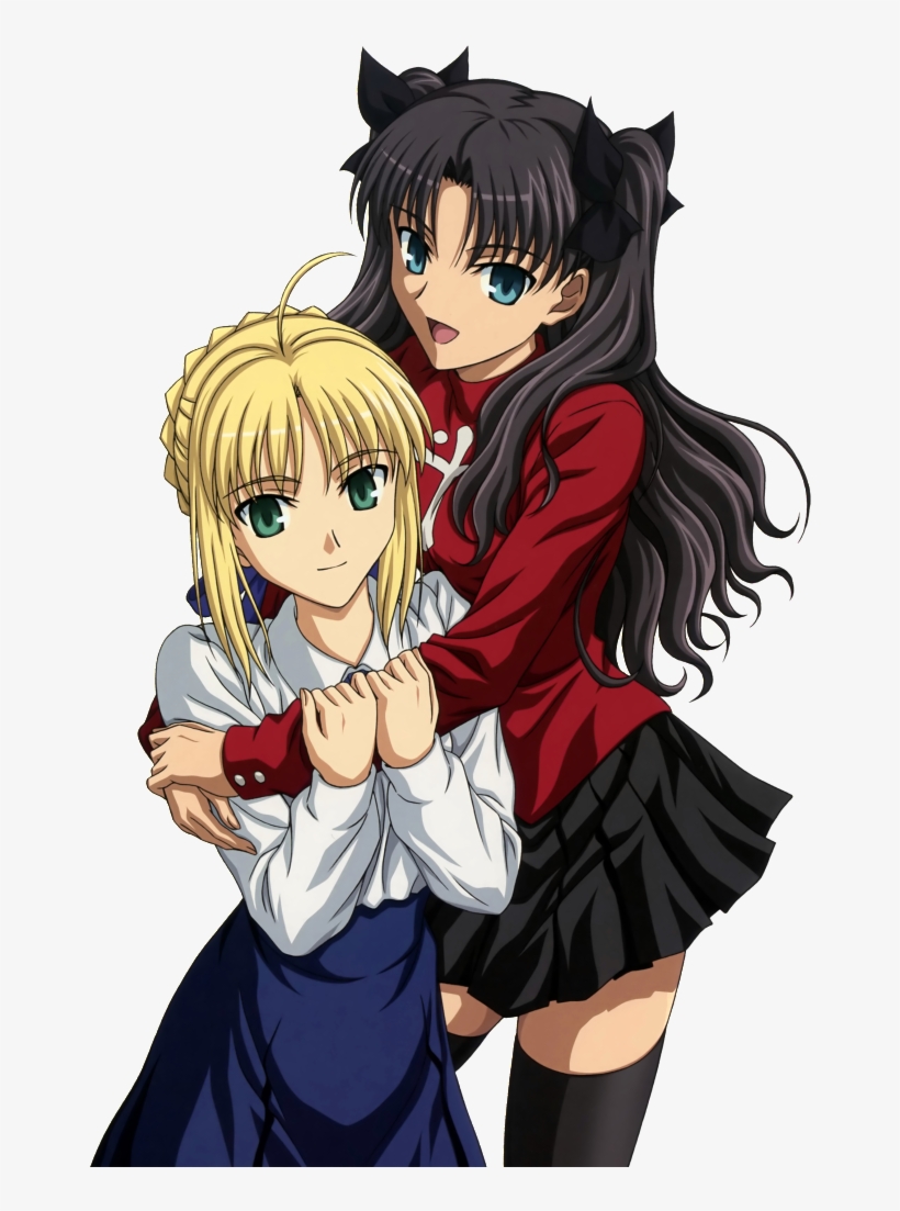 Saber And Tohsaka Rin From Fate Stay Night Fate Stay Night Free Transparent Png Download Pngkey