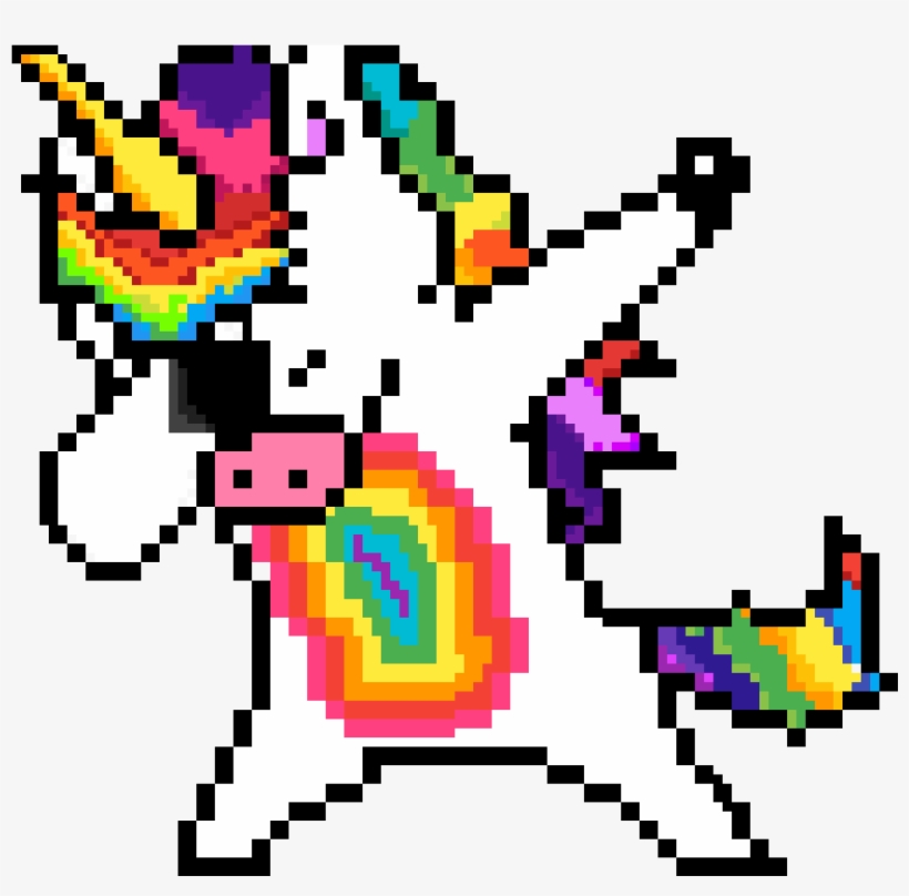 Dabbing Unicorn - Pixel Art A Imprimer - Free Transparent PNG Download
