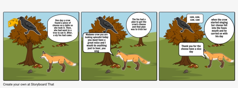 The Fox And The Crow - Storyboard - Free Transparent PNG Download - PNGkey