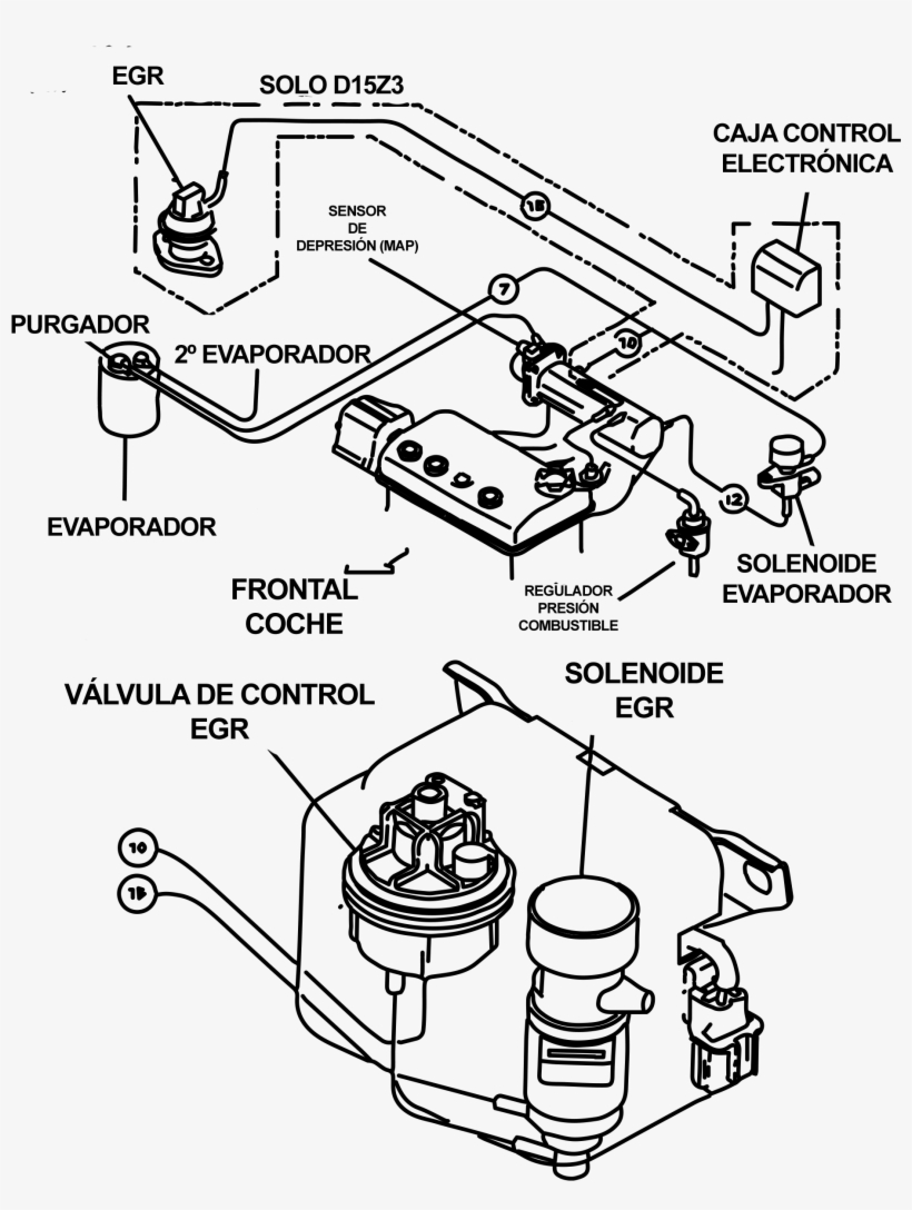 Sistema Anticontaminación Del Motor D15z3 Del Honda - Valvula Egr Honda Civic 98, transparent png #3396273