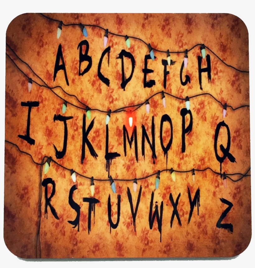 Stranger Things Alphabet Wall Drink Coaster - Free Transparent PNG ...