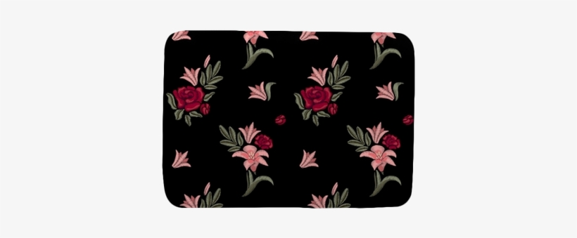 Lilies And Roses - Seamless New Floral Print, transparent png #3525152