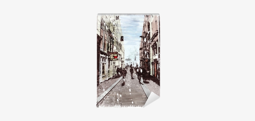 Illustration Of City Street - Watercolor Painting, transparent png #3545221