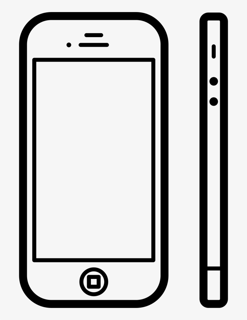 Apple Iphone 4 From Front And Side View Comments - Iphone Side View Vector, transparent png #3647027