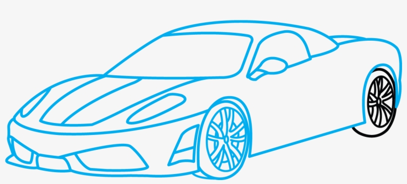 How to Draw a Sports Car Ferrari - Step by Step Easy Drawing - YouTube