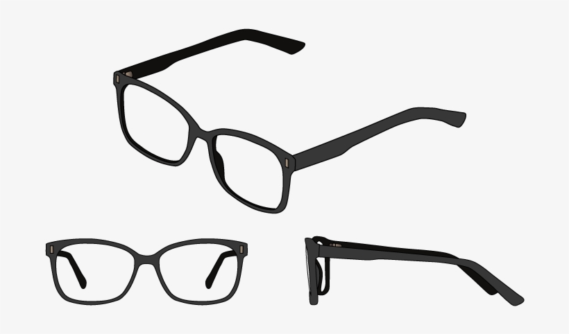 Three Views Of Square Glasses Frames - Square Glasses Frames - Free ...