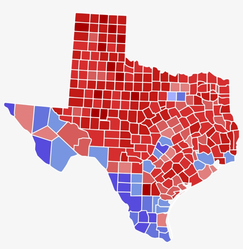 Texas 2016 Election Results By County - Free Transparent PNG Download