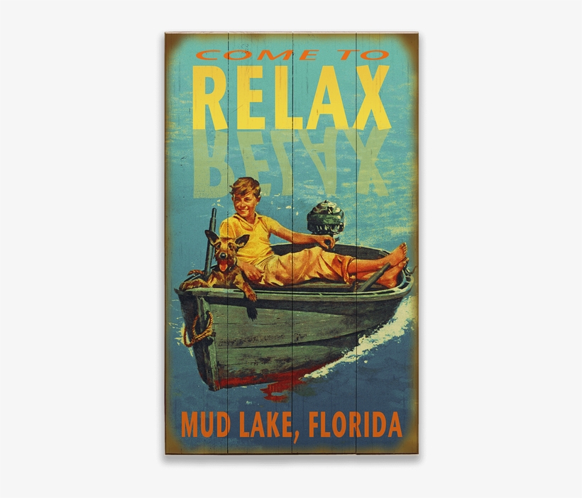 View Zoom Relax Boy In Boat Sign - Personalized Wood Lake Sign - Relax (28" X 48"), transparent png #3716380