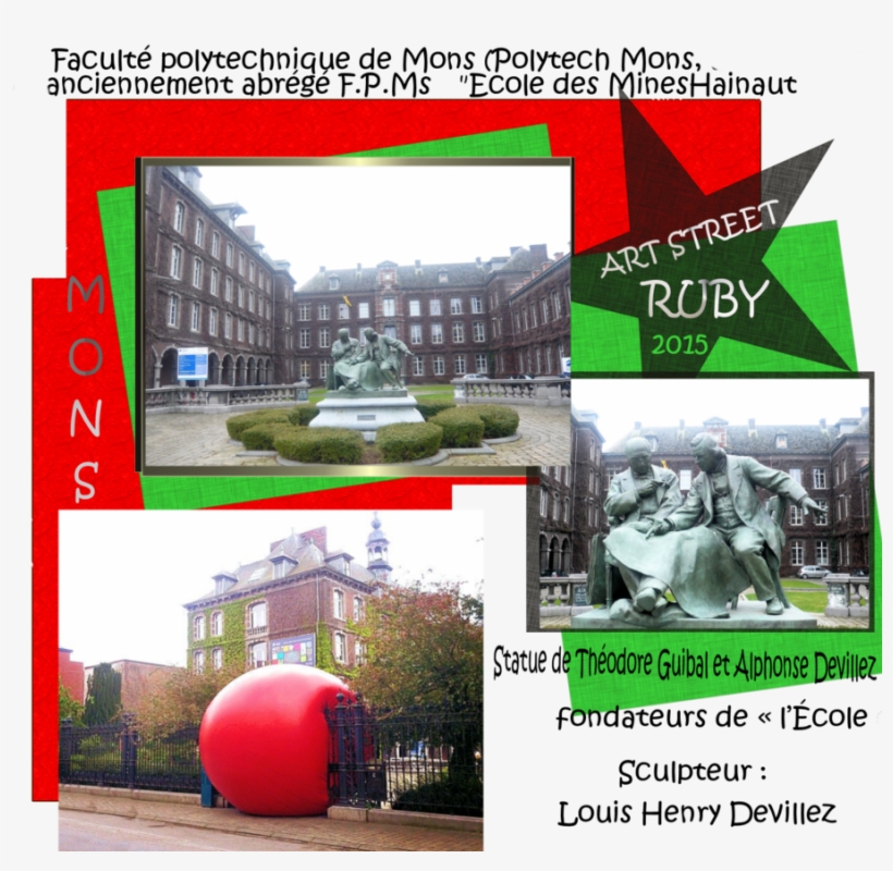 Ms, Ecole Des Mines, Statue, Fondateurs, Art Street, - Flyer, transparent png #3758778