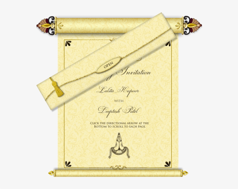Email Wedding Card Royal Scroll Design - Wedding Invitation - Free  Transparent PNG Download - PNGkey