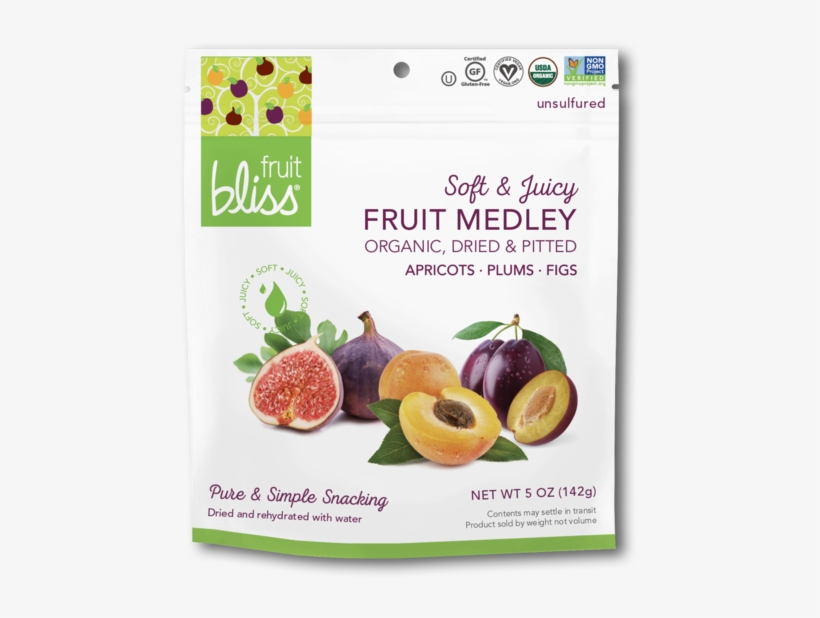 Fruit Bliss Fruit Medley Organic Snacks - Fruit Bliss - Organic Fruit Medley - 5 Oz., transparent png #3846799