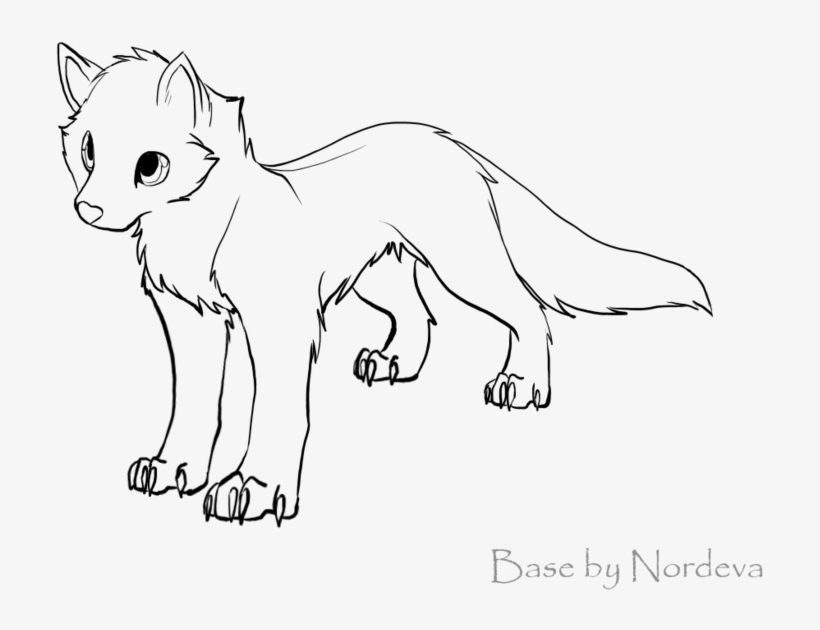 anime wolf pup outline